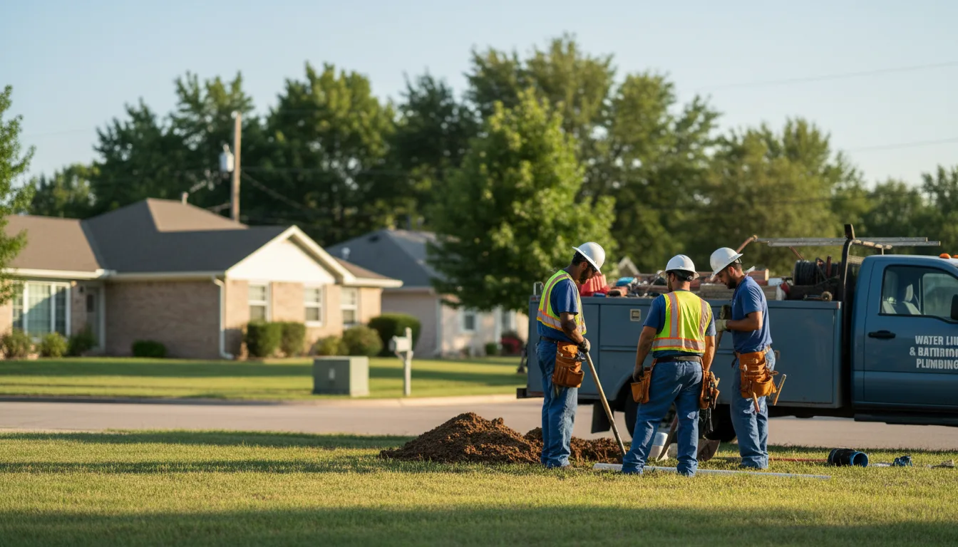 Residential water line and bathroom plumbing service in Harviell, MO